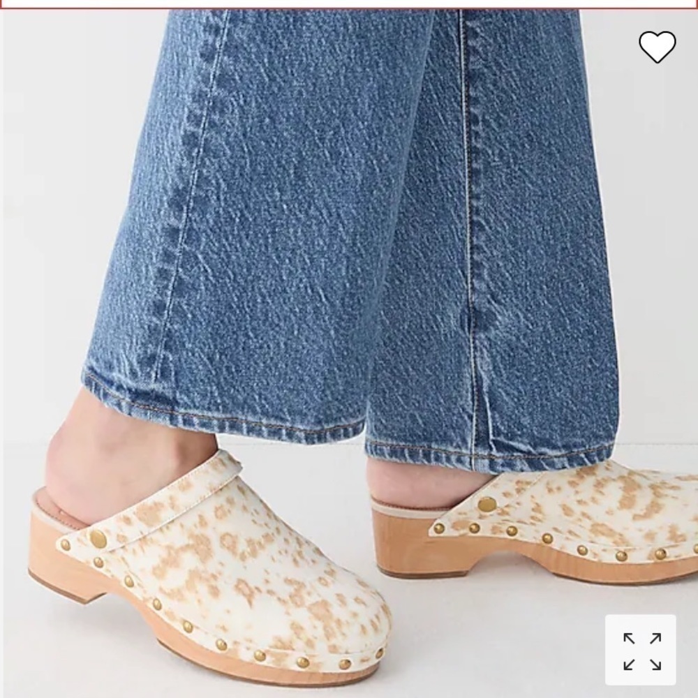 J Crew Calf hair convertible-strap leather clogs BJ799